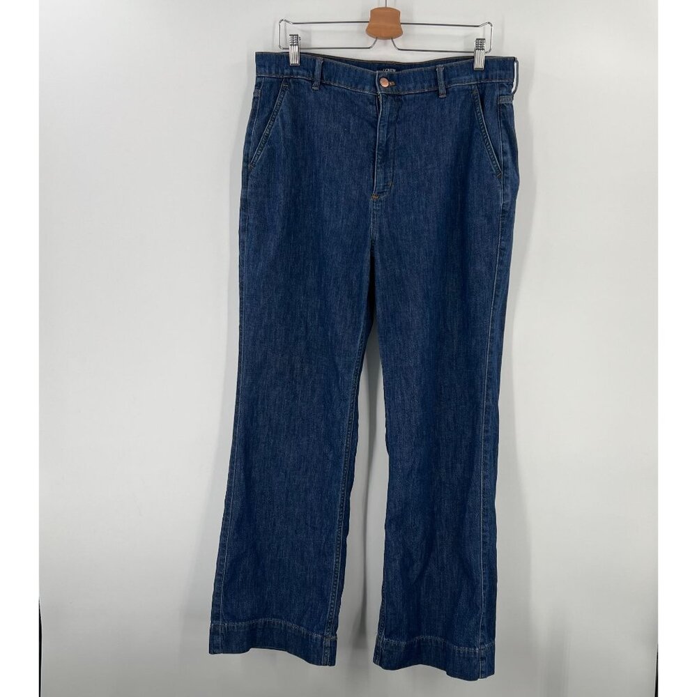 J. Crew Factory Women's Dark Blue Denim Trousers
